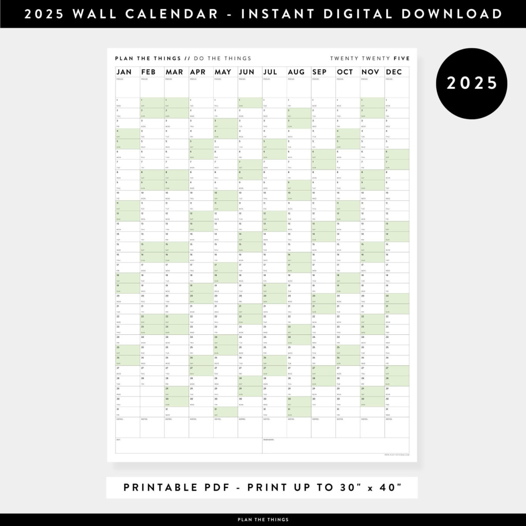 2025 Yearly Wall Calendar Jana Charmain
