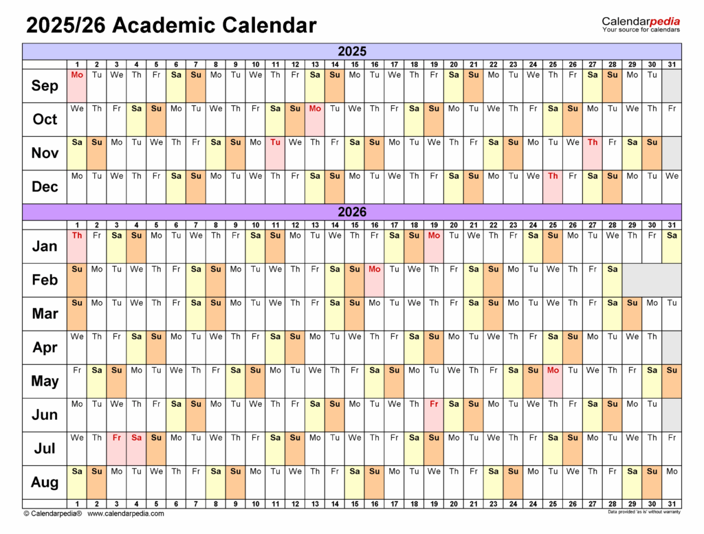 Academic Calendar 2025 2026 Bessie E Lee