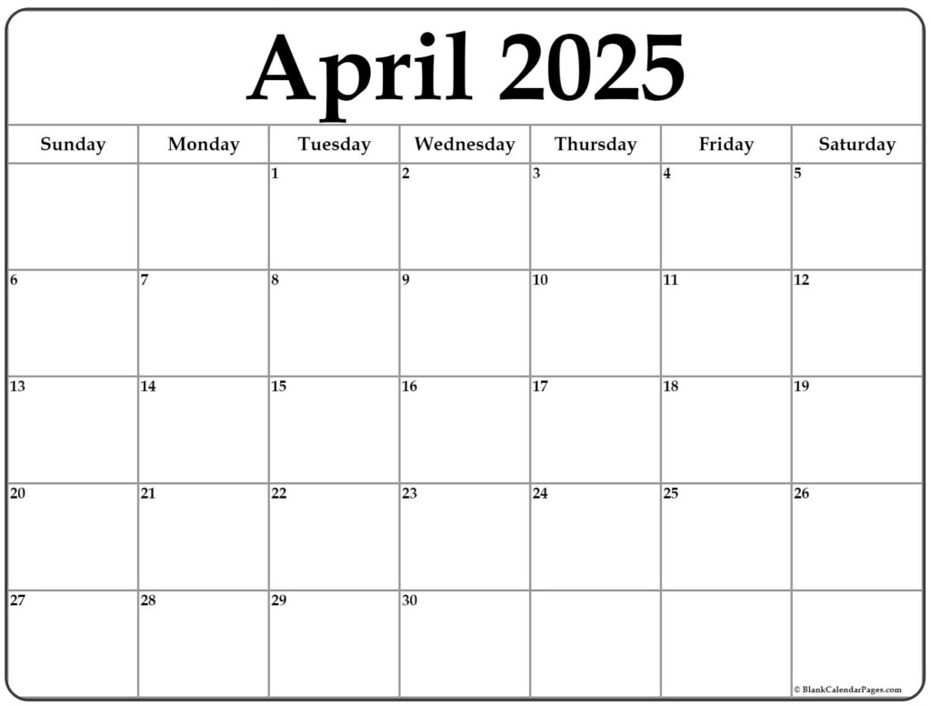 April 2025 Calendar Free Printable Calendars