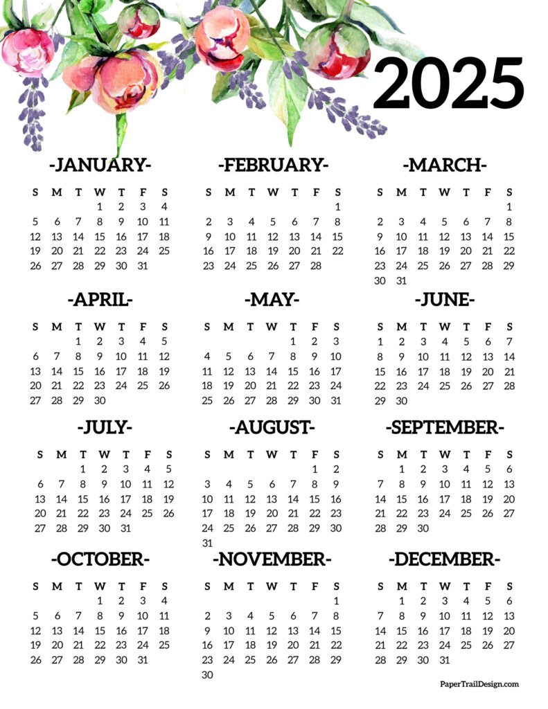 Calendar 2025 One Page Printable Michael S Miller