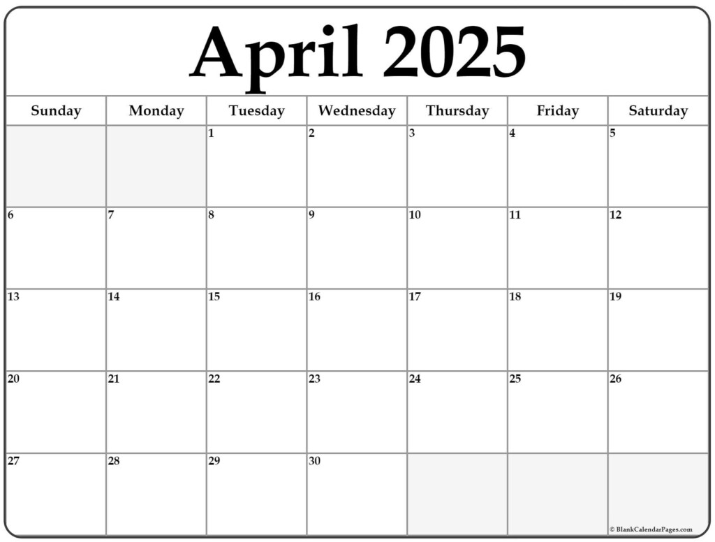 Calendar April 2025 Calendar Printable Monthly Arlene Bowers