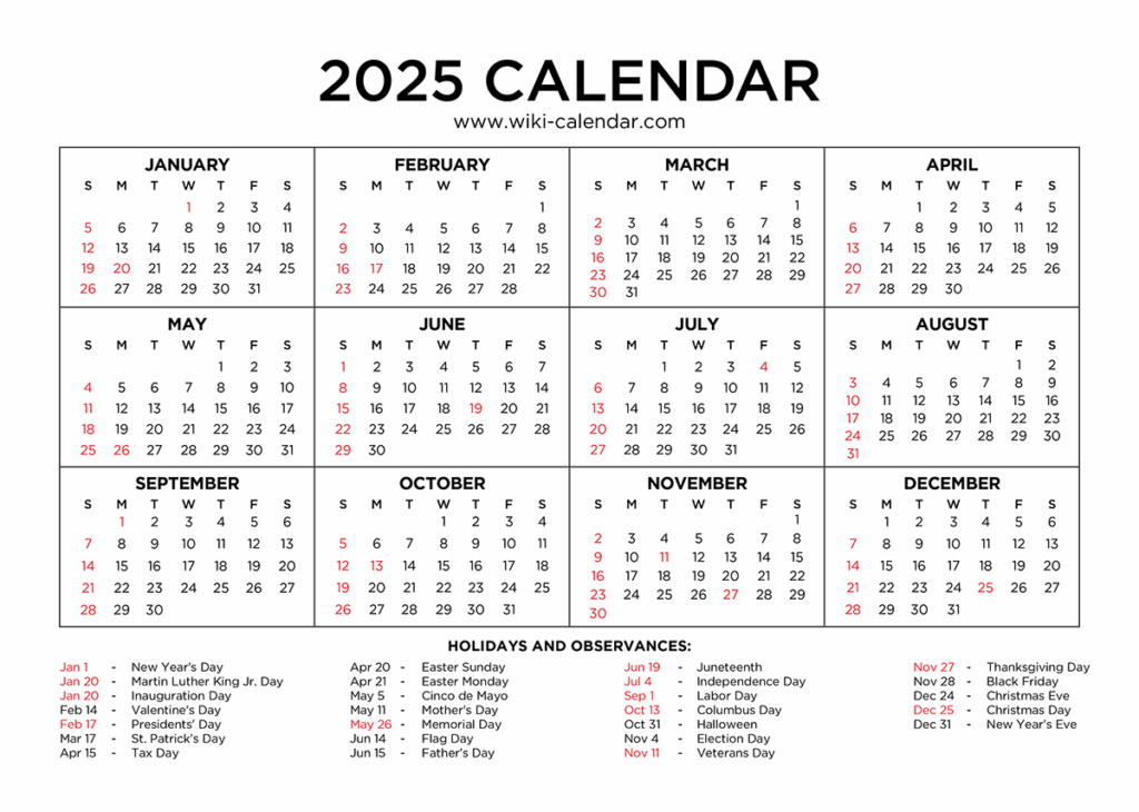 Calendar For 2025 Pdf Free Lorenzo E Drew