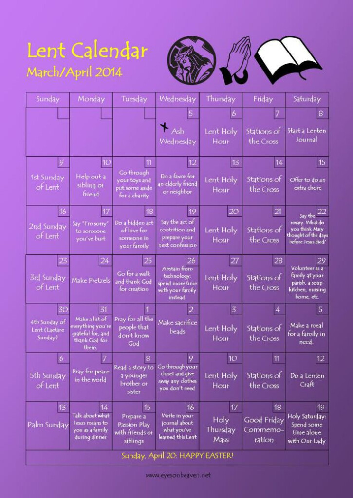 Calendar For Lent 2025 Holly P Balmain