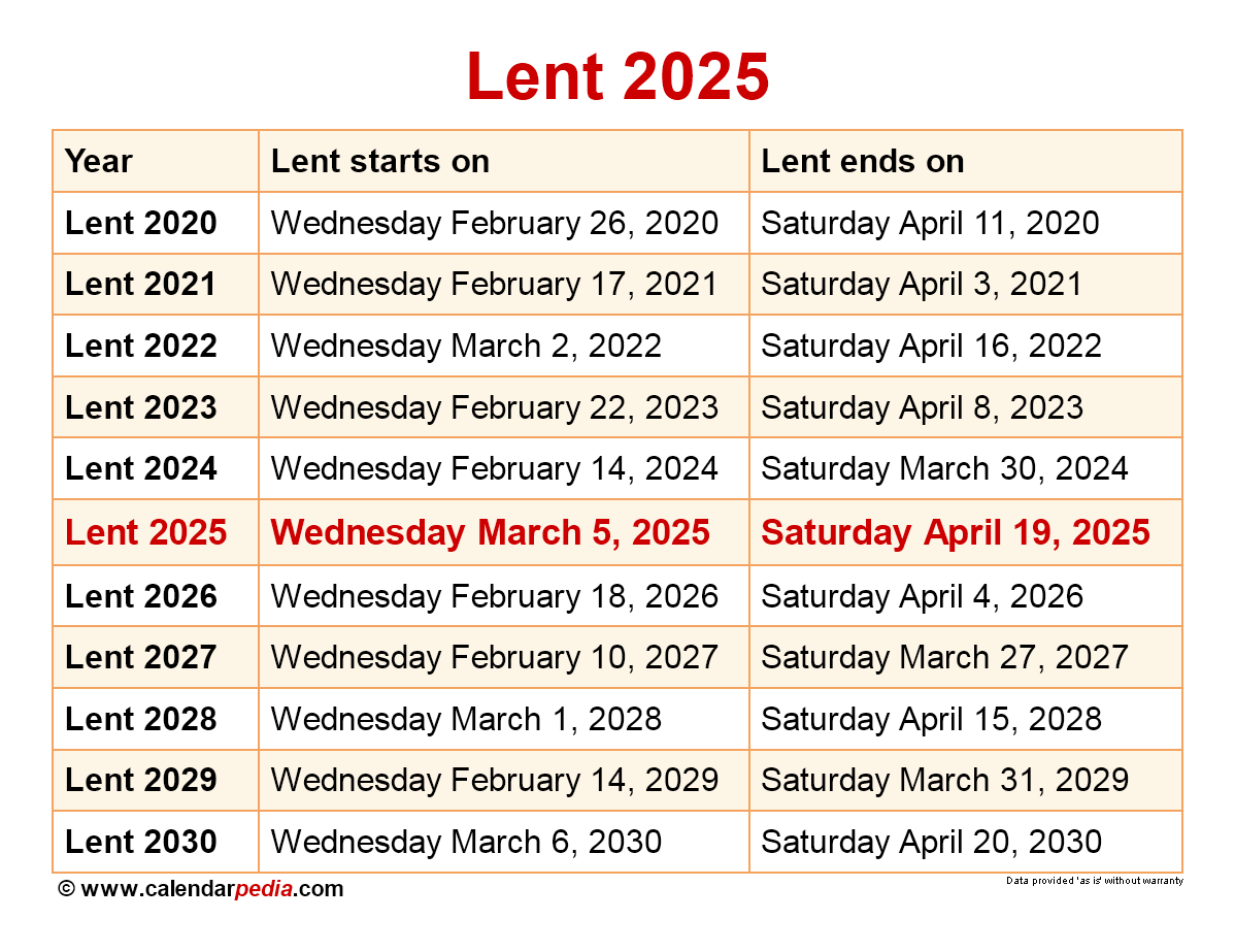 Calendar For Lent 2025 Holly P Balmain