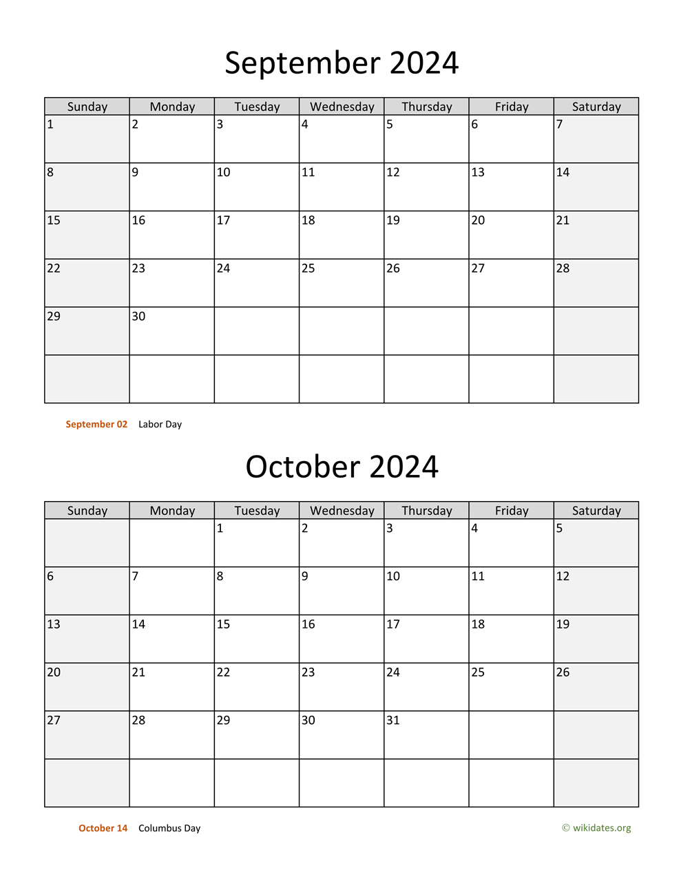Calendar October 2024 Through September 2024 Printable Abbey Annetta