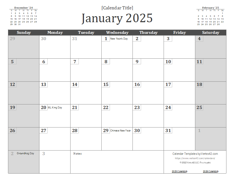Calendar Template 2025 Editable Michael K Simon