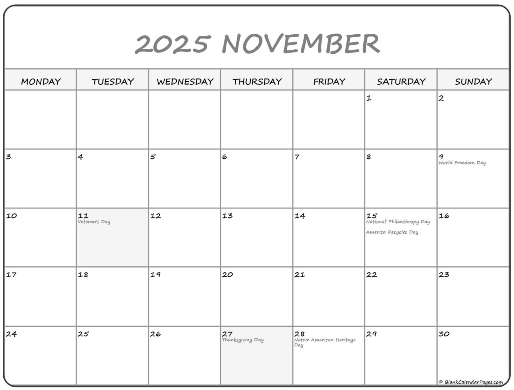 Calendar To Print November 2025 Rose B Pickett