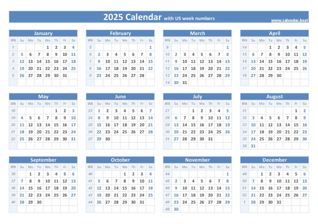 Calendar Week 2025 Number Printable Ann J Dickerson