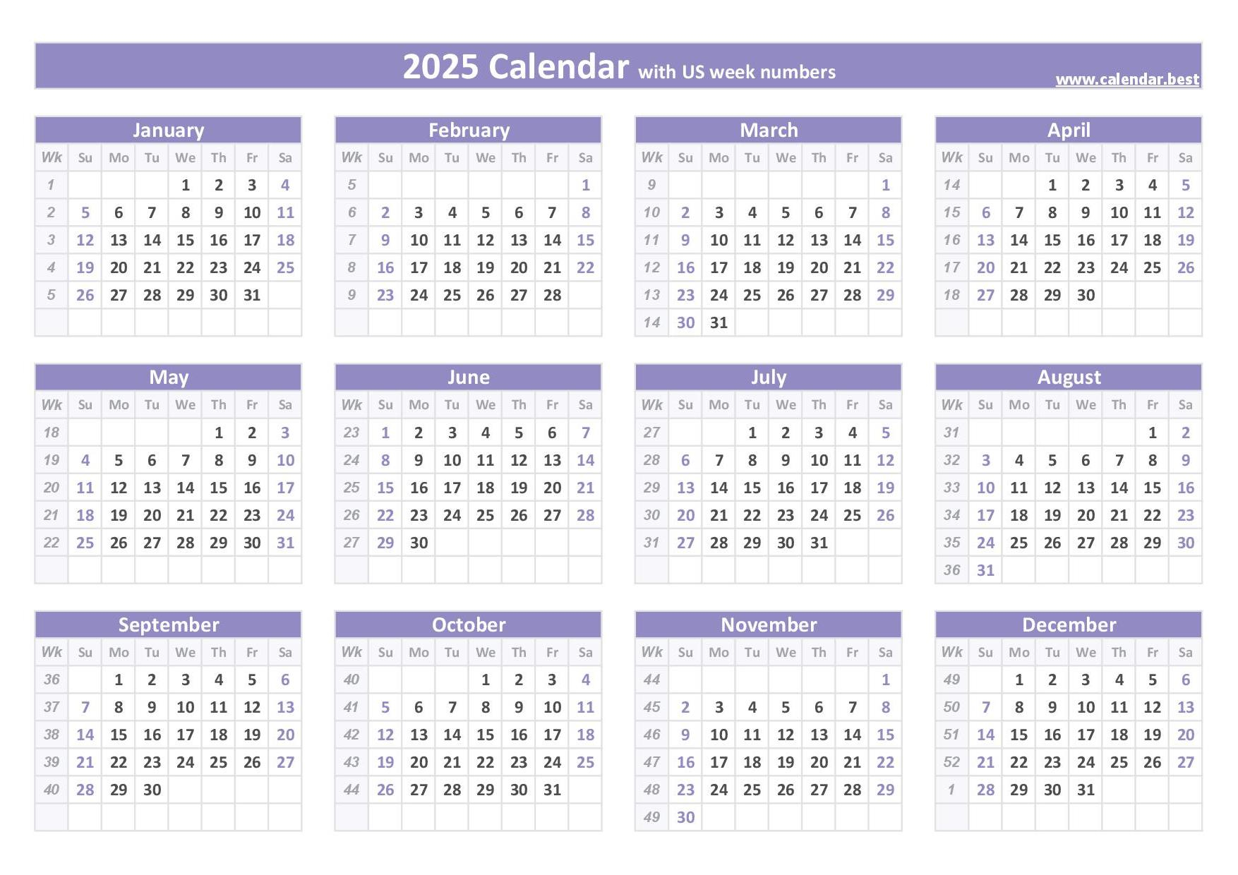 Calendar With Week Numbers 2025 Printable Amanda M Mathiesen
