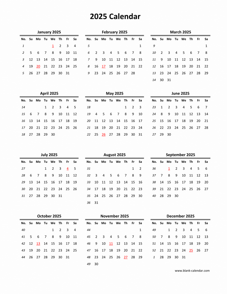 Can I Download A Blank 2025 Yearly Calendar Free Brian C Delgado
