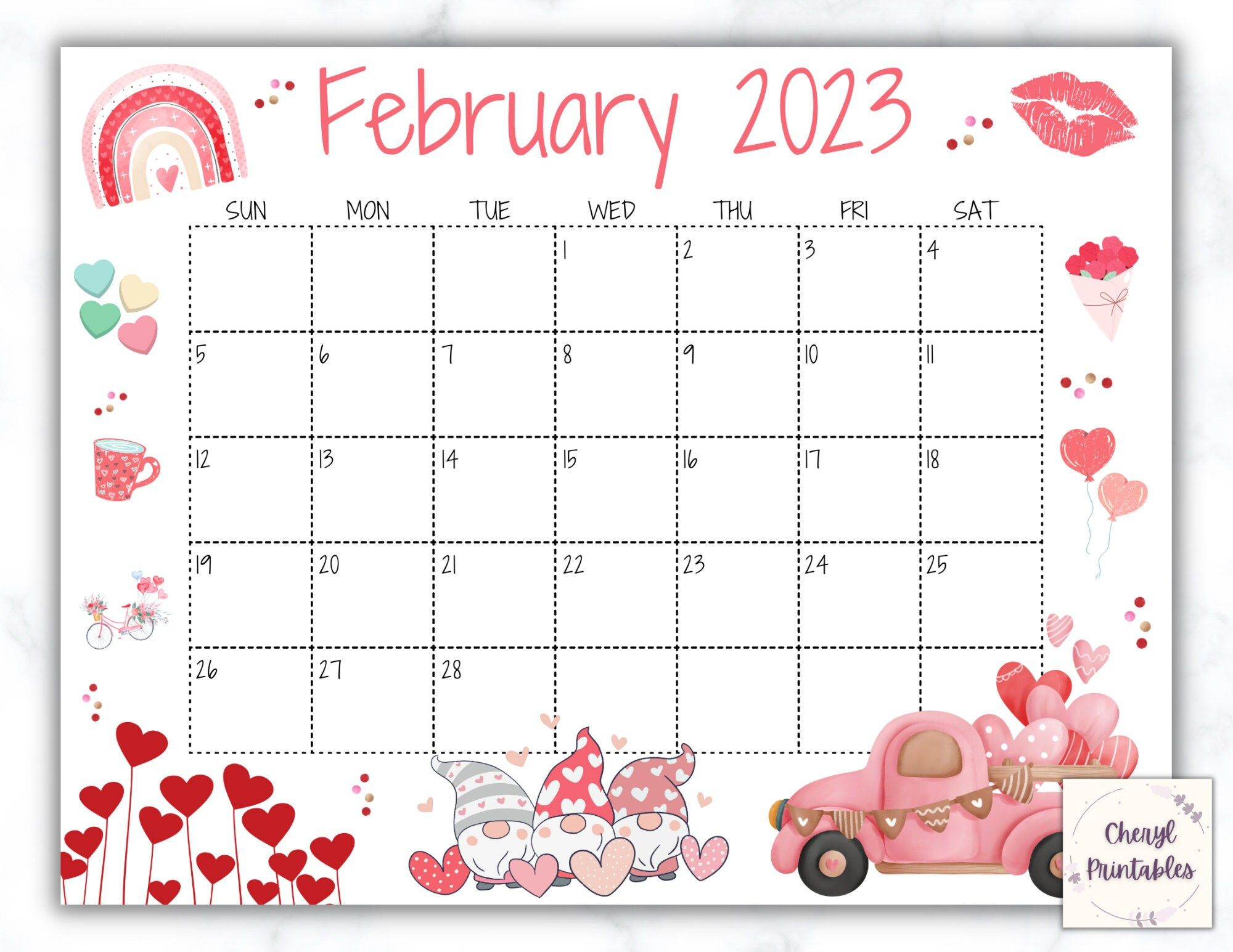 Cute February 2025 Calendar Personal Life Calendar