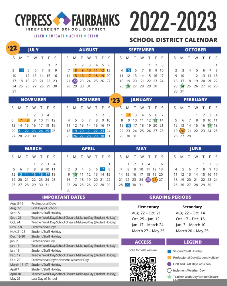 Cypress Fairbanks Cfisd Calendar 2024 2025 Teacher Printable 