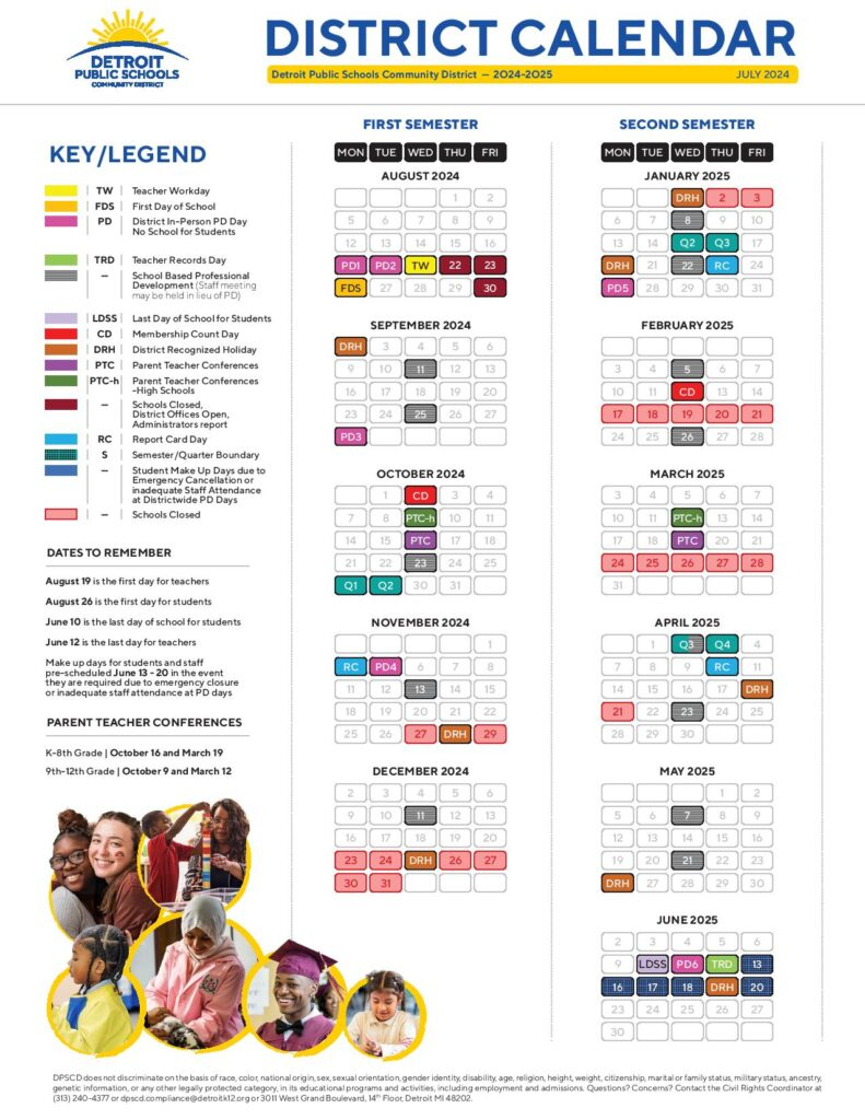 Detroit Public Schools Calendar 2024 2025 In PDF