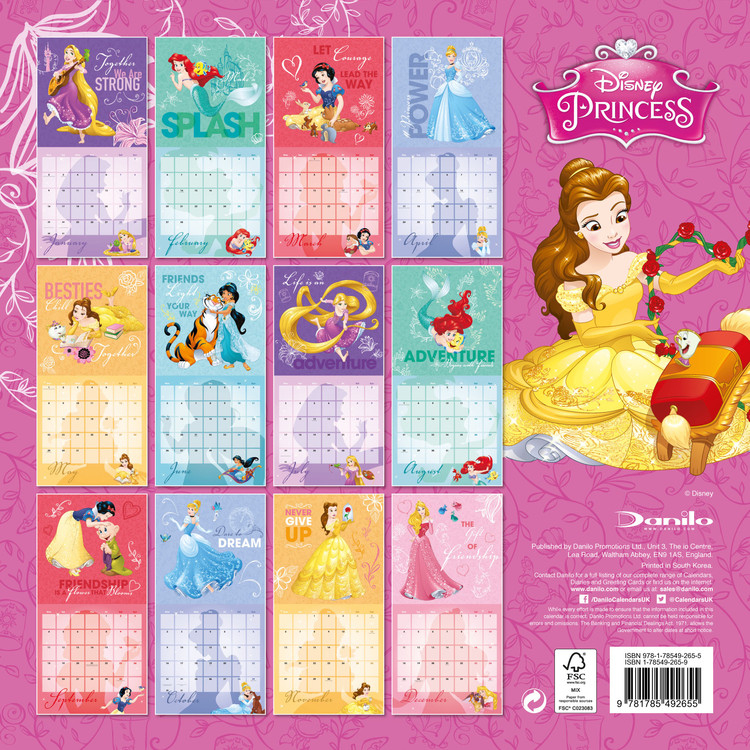 Disney Princess 2025 Calendar Kristie R Woll