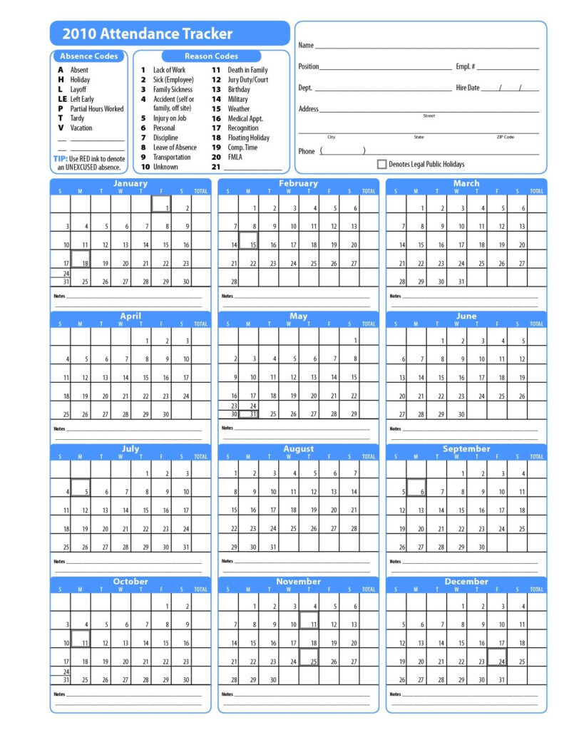 Employee Attendance Calendar 2025 Pdf Aiyana Sky