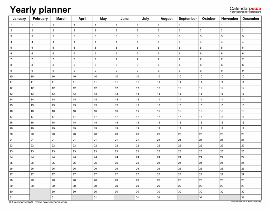 Excel Calendar 2025 Template Yearly Olivia A Brandt