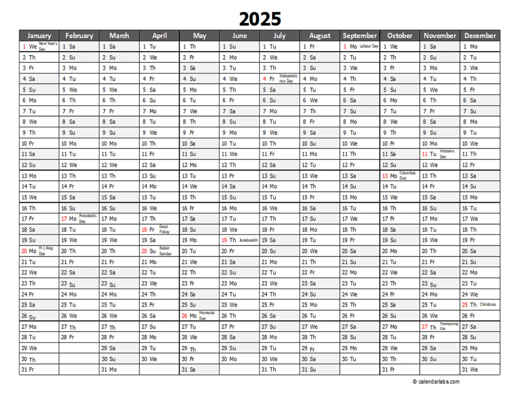 Excel Calendar Template 2025 Download Printable Edward B Brown