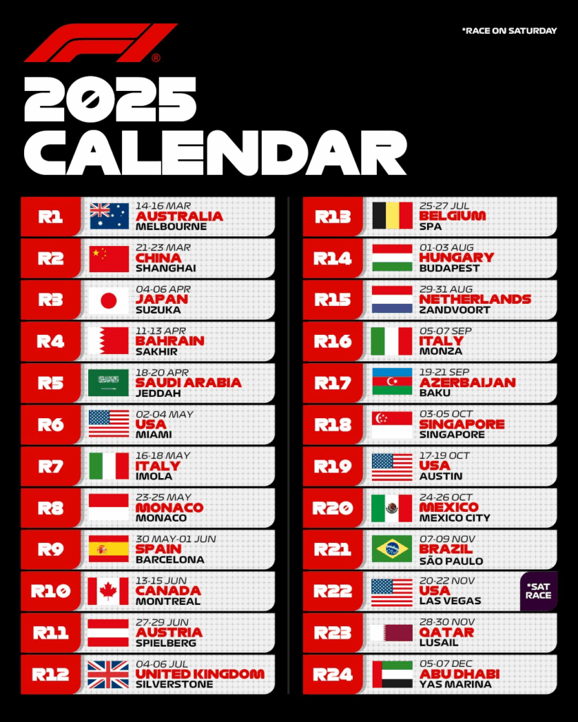 F1 Ics Calendar 2025 Courtney Collins