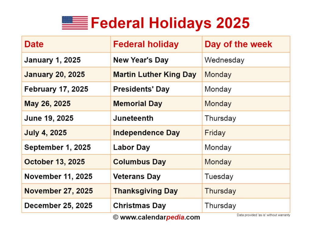 February 12 2025 Federal Holiday Us Holiday Calendar Gary H Lewis