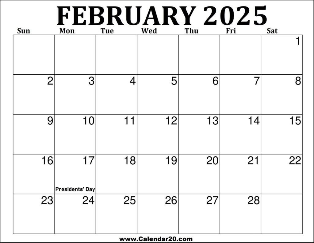 February 2025 Printable Calendar Plan Your Month With Ease INFO CHANNEL
