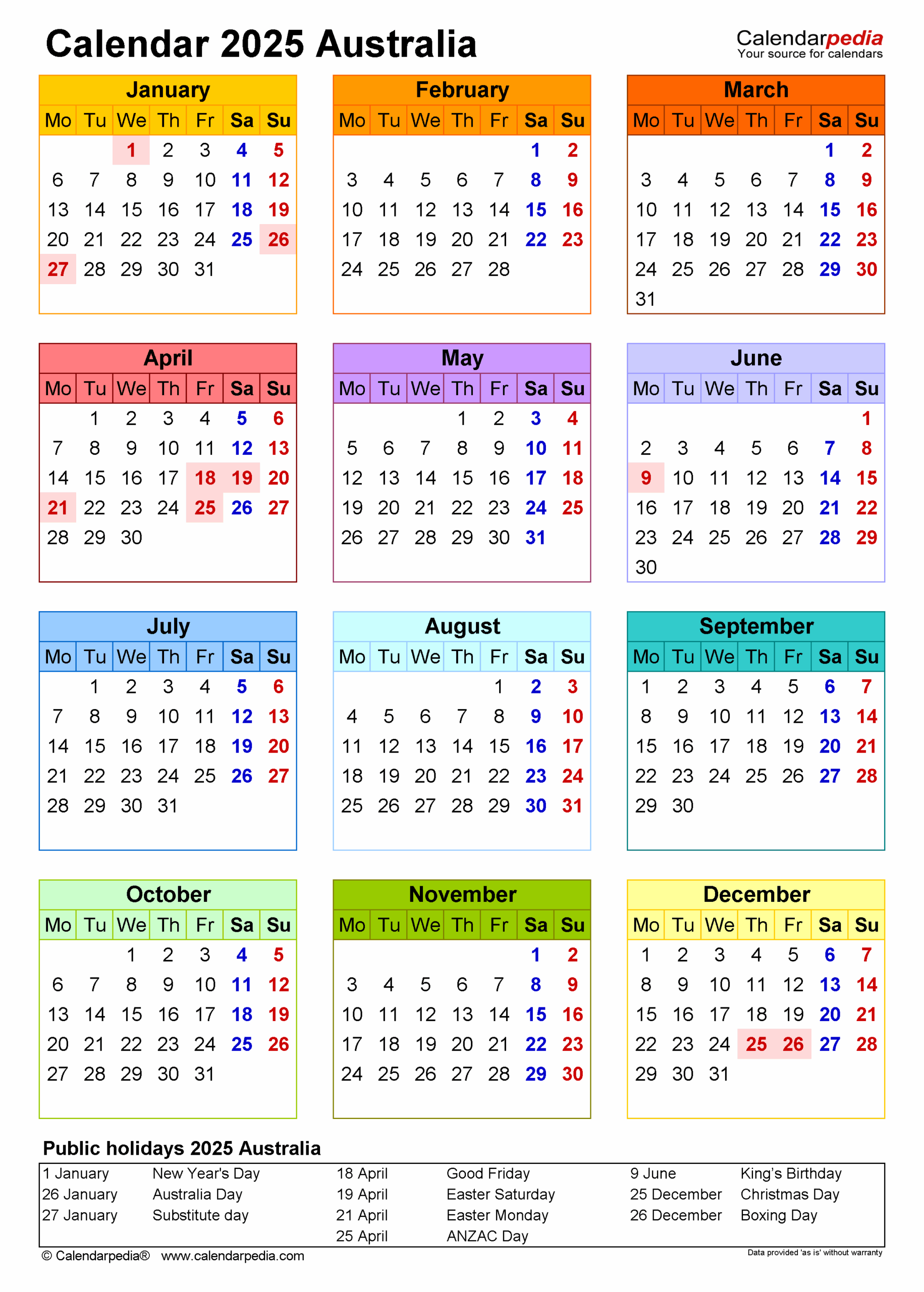 February Calendar 2025 Australia Pdf Abellona N Hansen