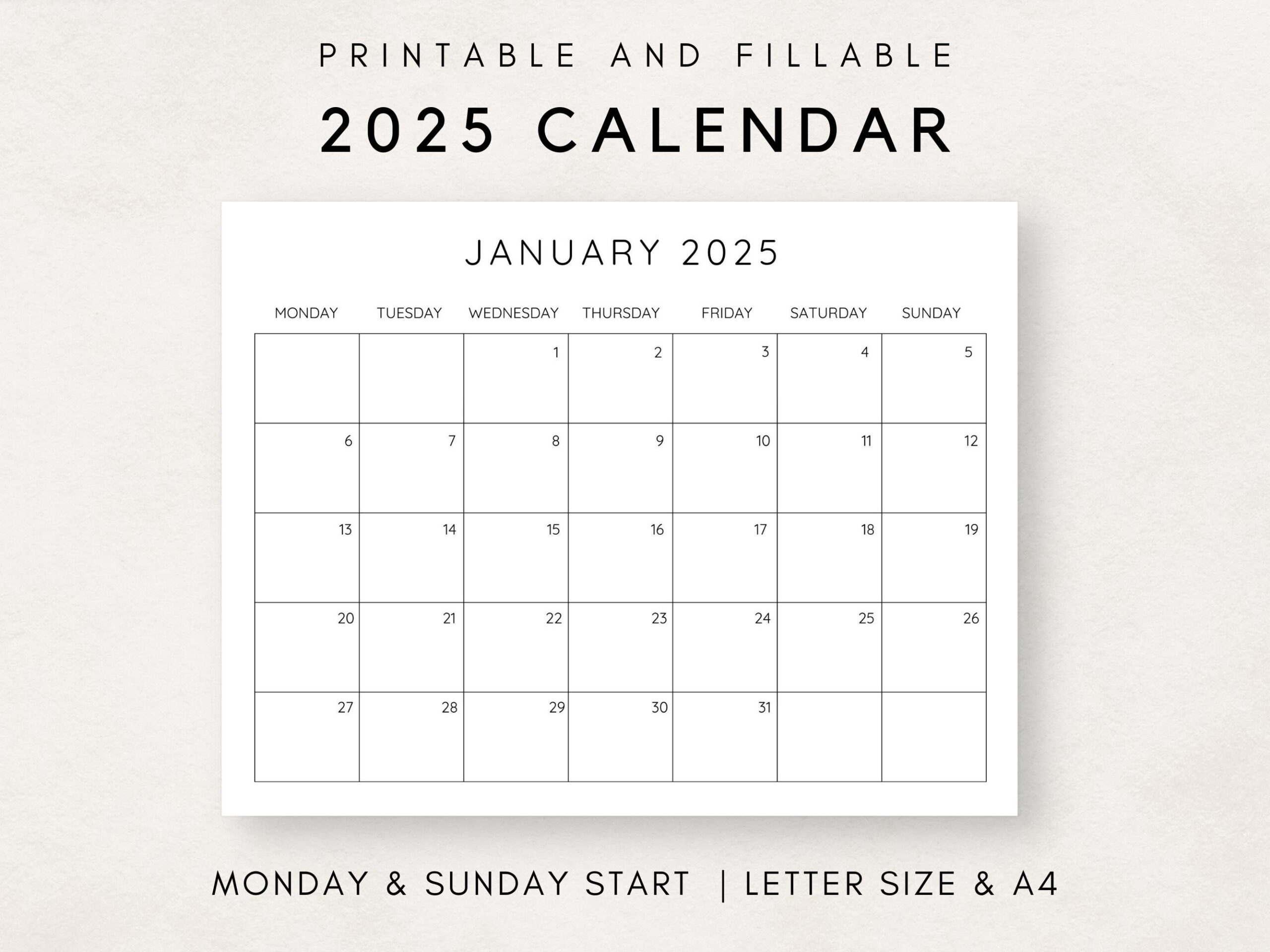Fillable Calendar 2025 Printable Printable Calendars