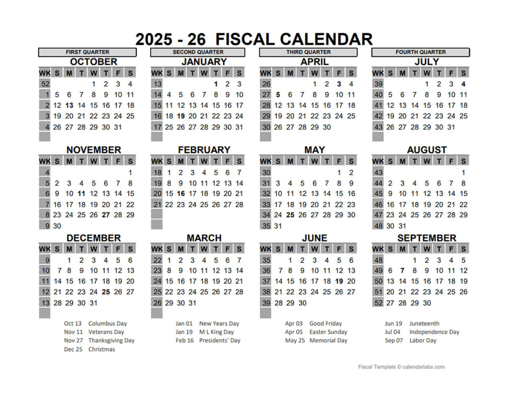 Fiscal Calendar 2025 26 Kristie R Woll