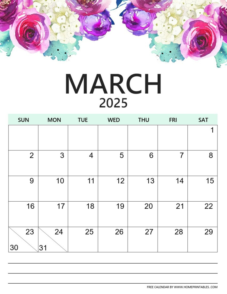 Floral 2025 Calendar Printable PDF A Beautiful Design 