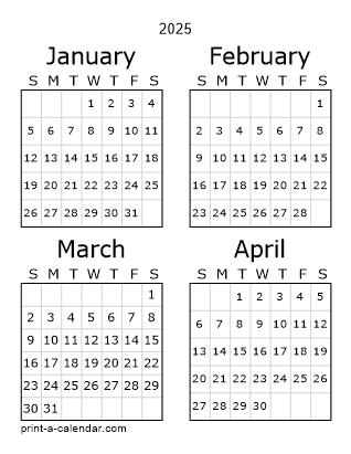 Four Month Calendar 2025 Skye Reynolds