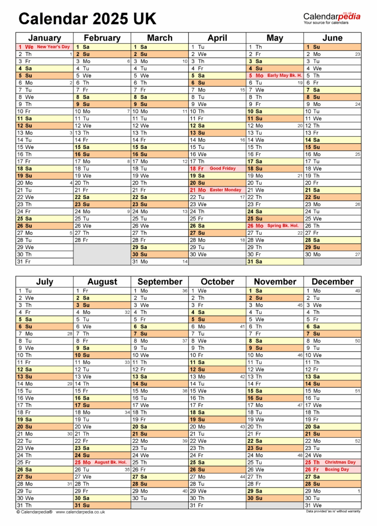 Free 2025 Calendar Printable Free Uk Free Julia G Friedlander