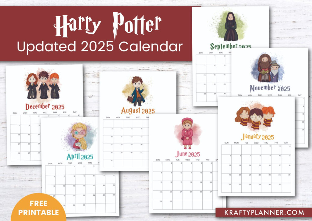 Free 2025 Harry Potter Wall Calendar Krafty Planner