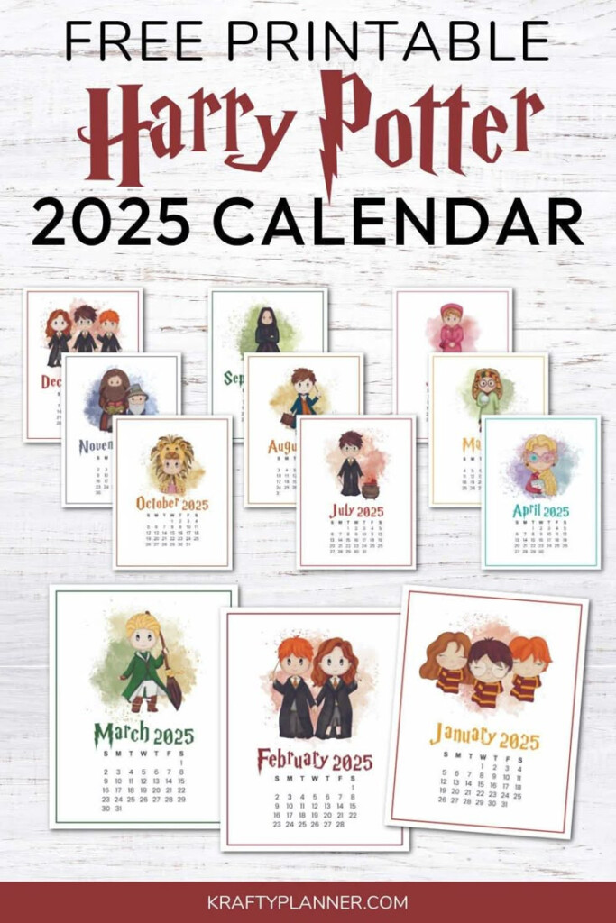 Free 2025 Harry Potter Wall Calendar Krafty Planner Harry Potter 