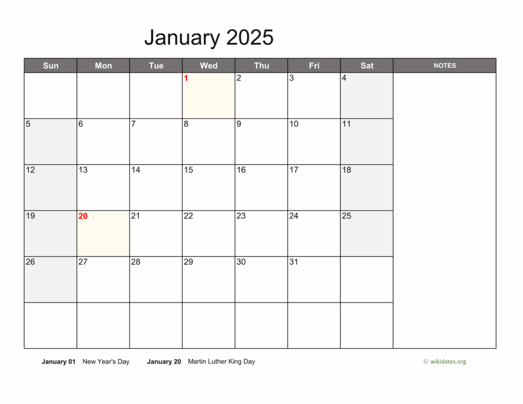 Free 2025 Monthly Calendar With Notes Conclusive Consequent Certain 