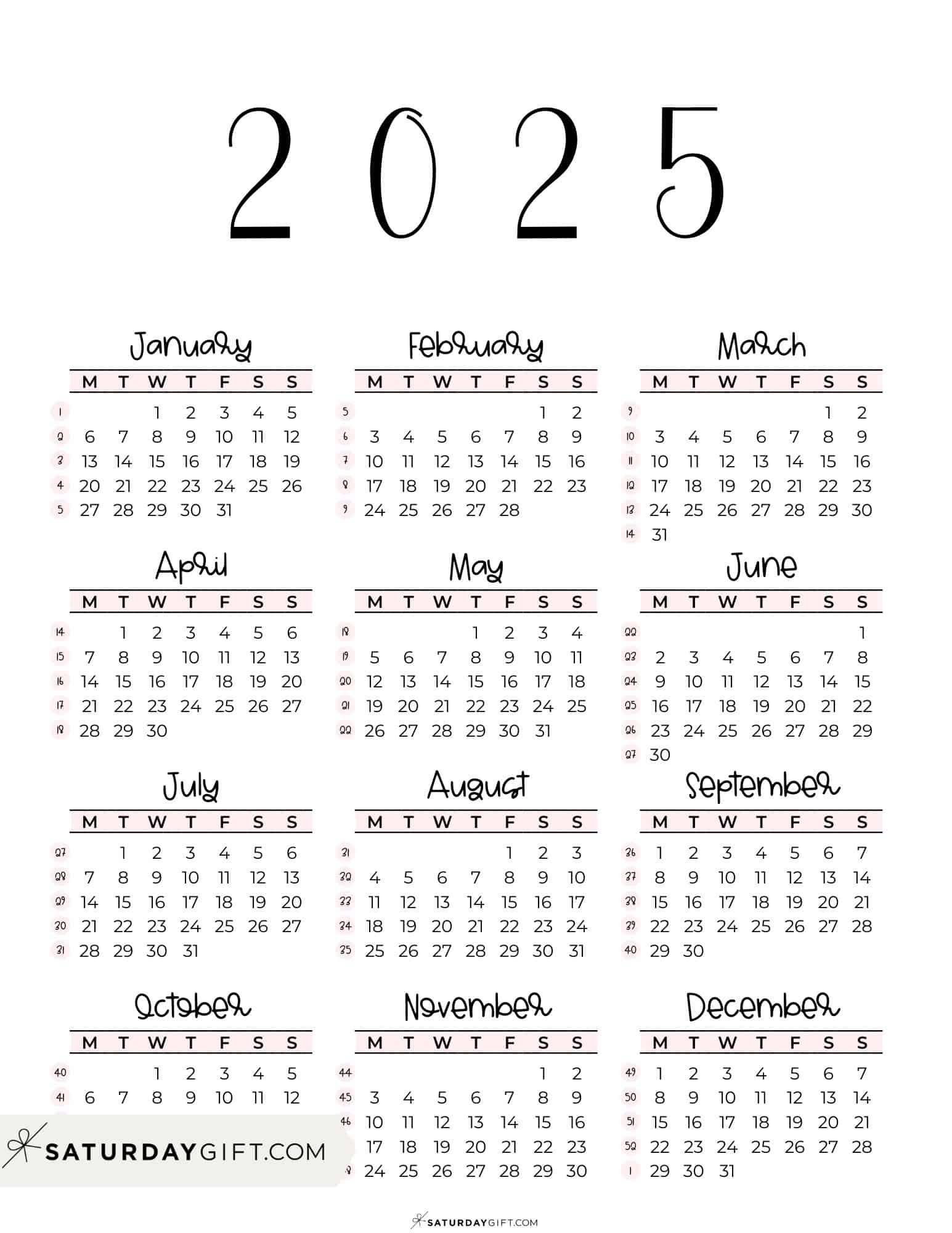 Free 2025 Yearly Calendar Printable Free Pdf Wiki Ollie Marsha