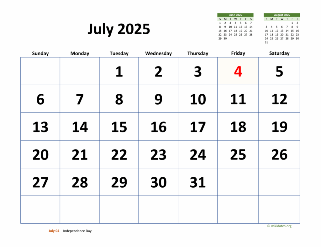 Free Calendar 2025 Printable July Editable 2025 Amanda K Friis