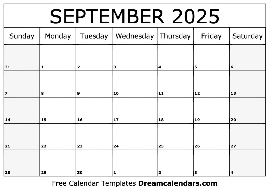 Free Downloadable September 2025 Calendar Word Alma A Christiansen