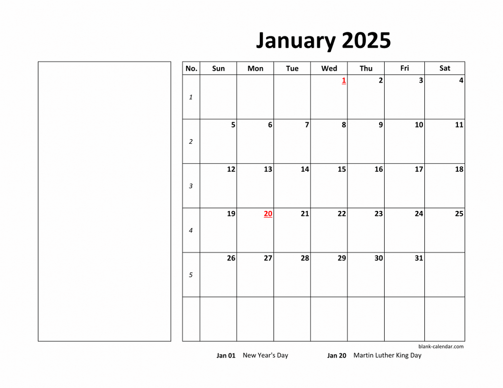 Free Large Block Printable Calendars 2025 Dennis D Roy