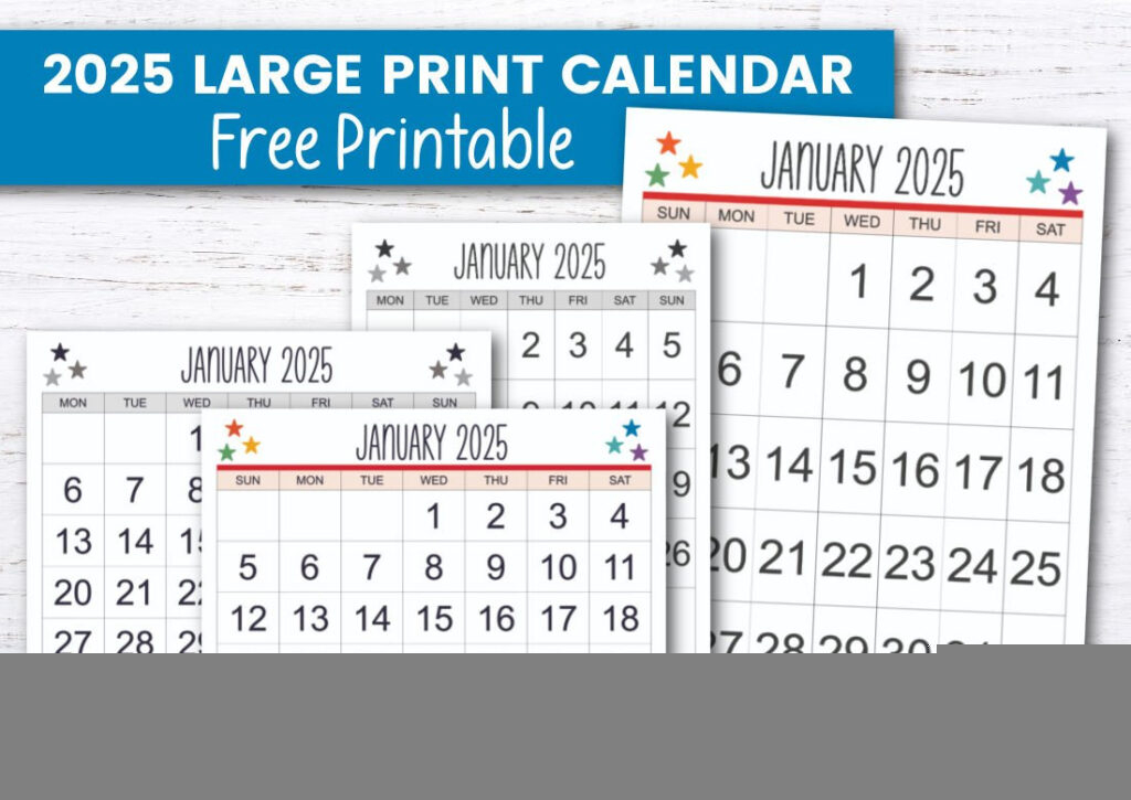 Free Large Printable Calendar 2025 Calendars 2025