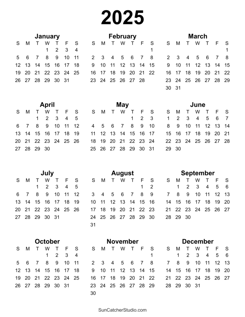 Free Printable 2025 Calendar Printable Calendars 2025