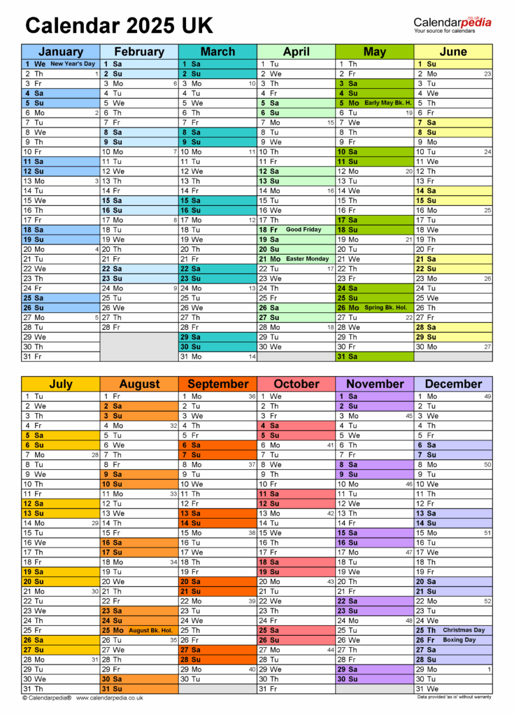 Free Printable 2025 Calendar With Holidays Uk Word Jim A Decker