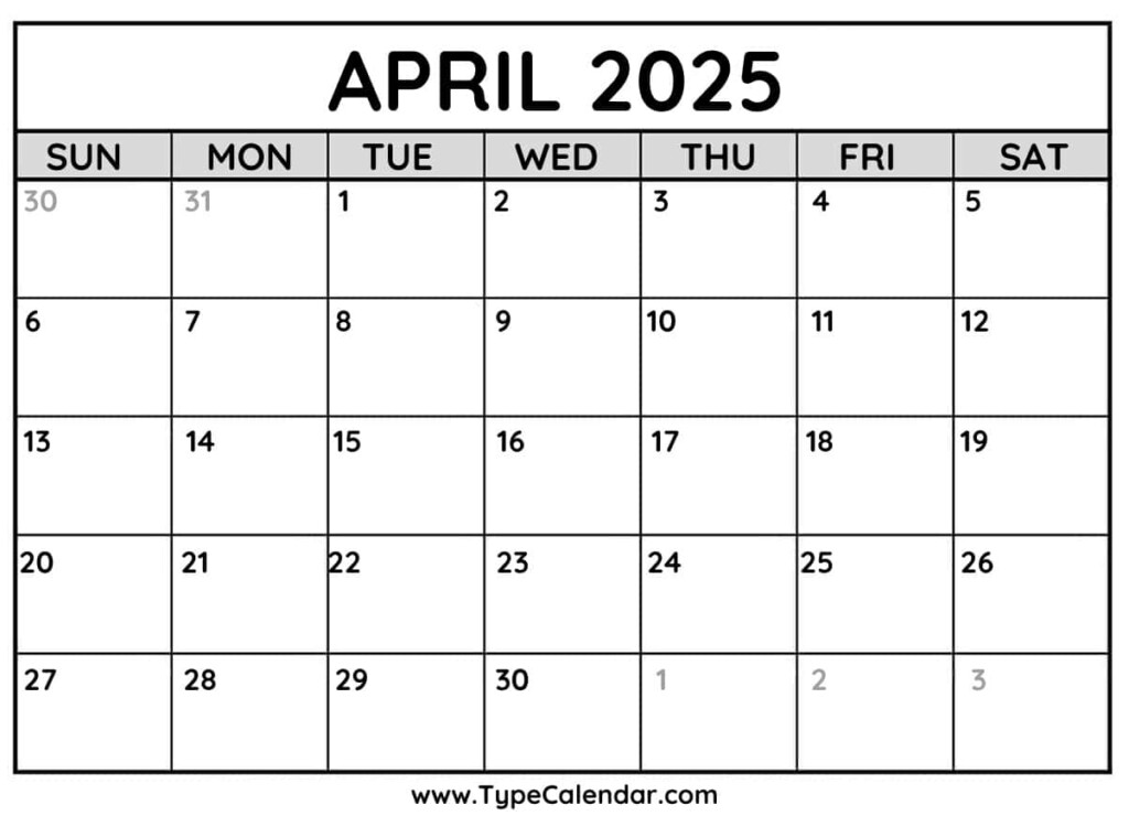 Free Printable April 2025 Calendar Template Linda F Bell