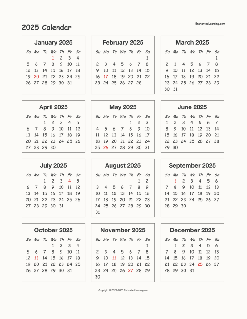 Free Printable Calendar 2025 1 Page Lila Everly