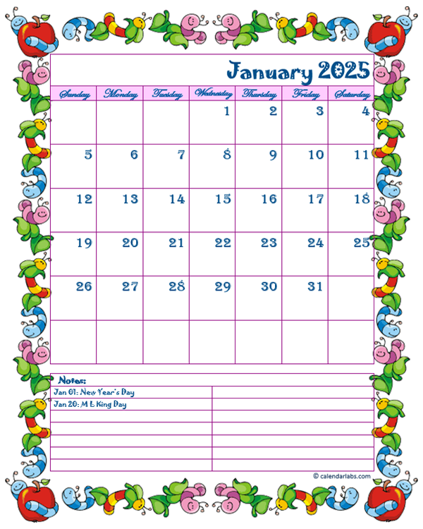 Free Printable Calendar 2025 Kids Stuart N Stevens