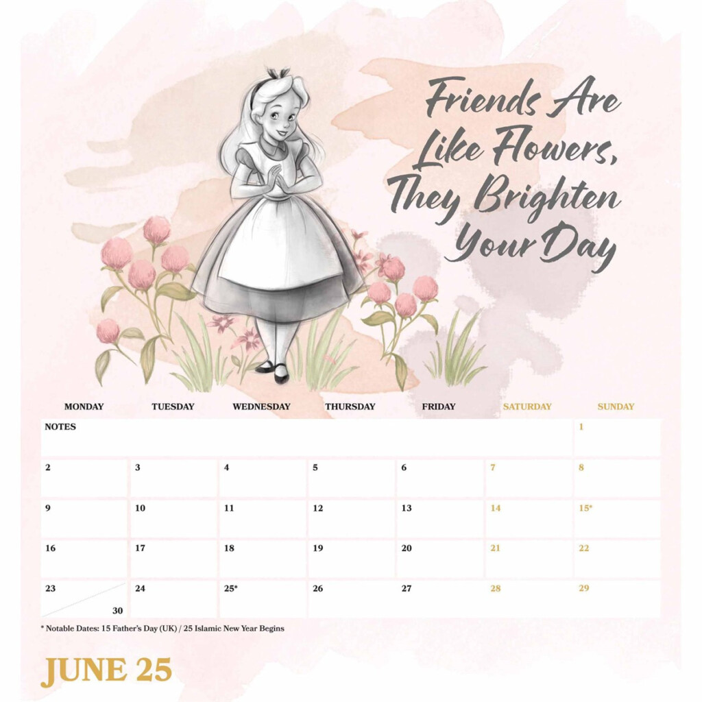 Free Printable Disney Calendar 2025