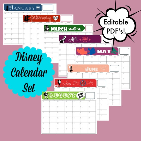 Free Printable Disney Calendar 2025 Sheena J Parker