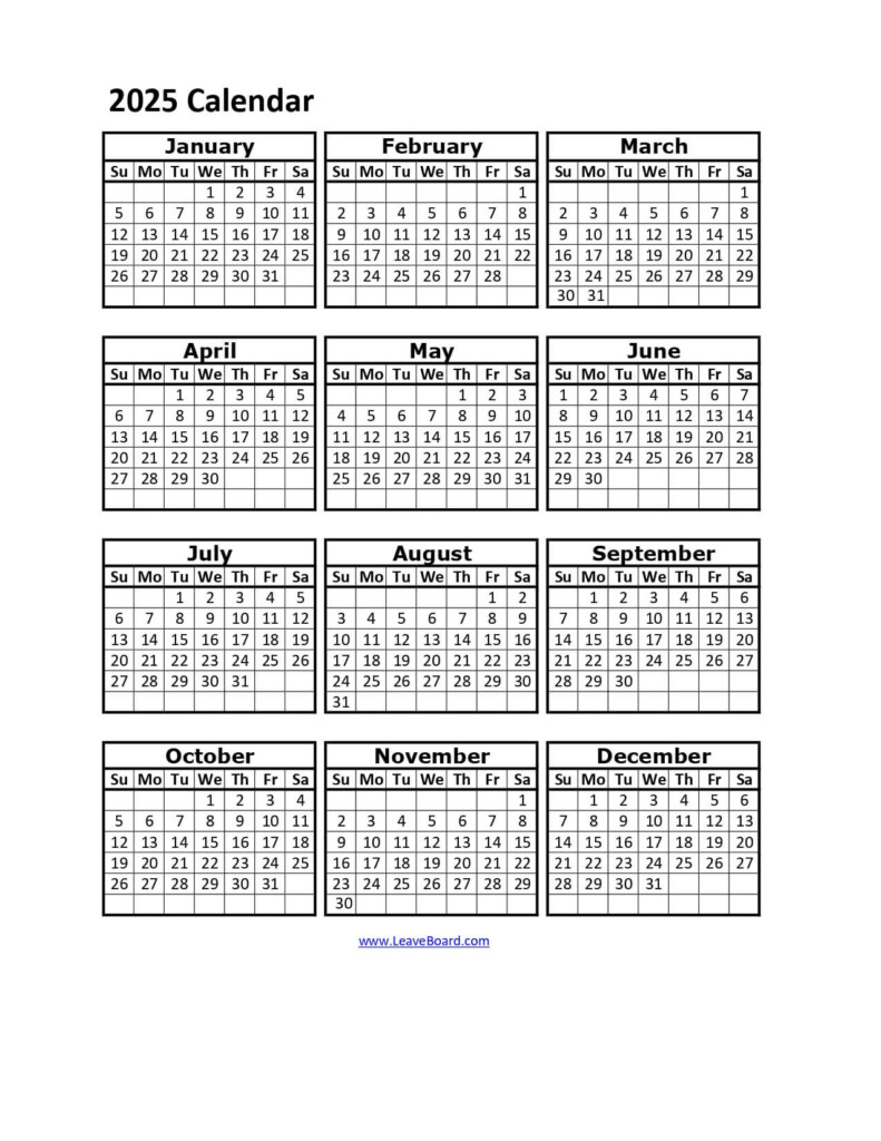 Free Printable Employee Attendance Calendar 2025 Printable Calendars