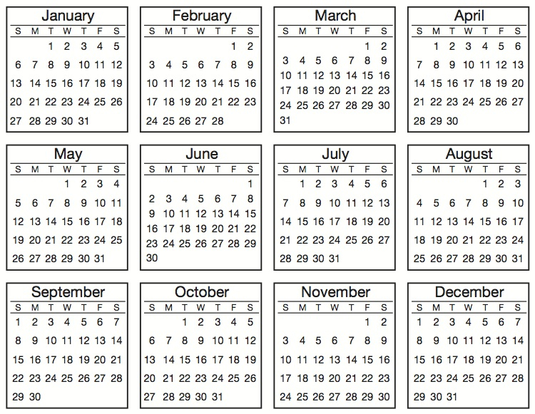 Free Printable Mini Calendar 2025 Brian Scott