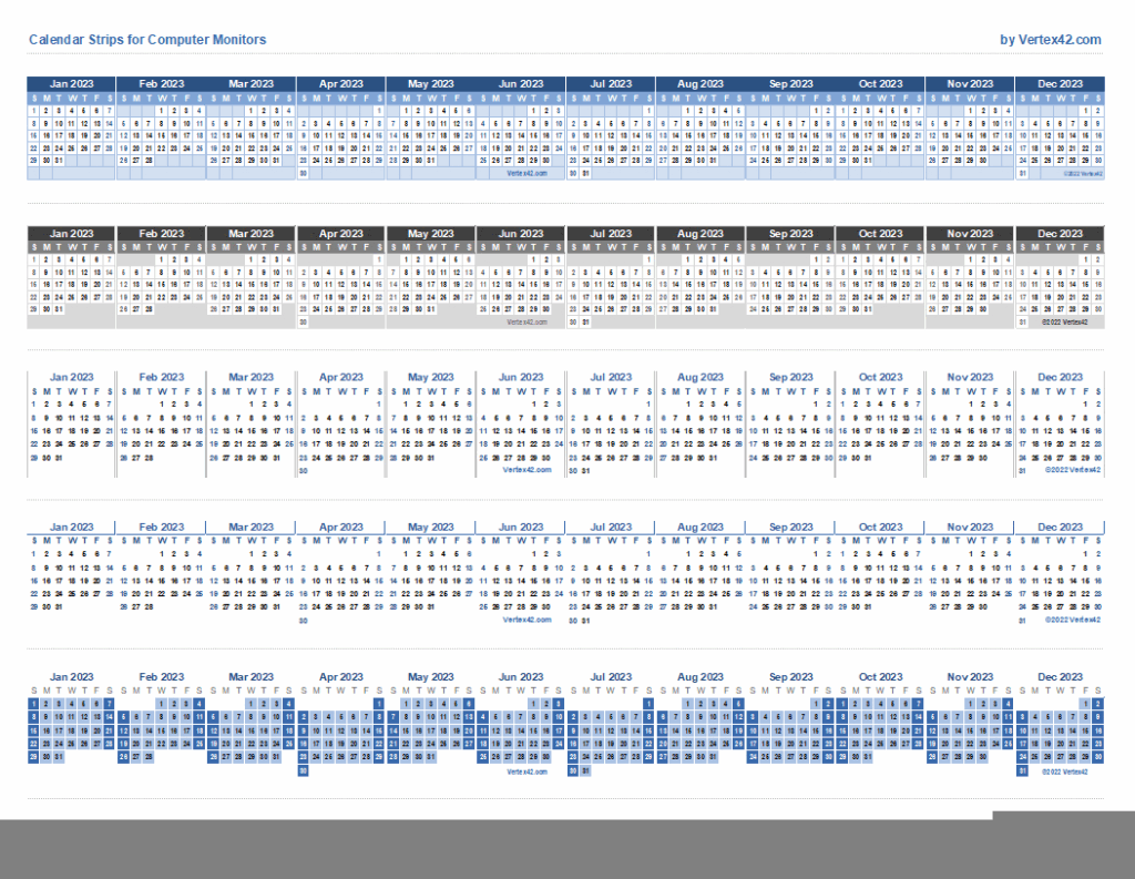 Free Printable Monitor Calendar Strips 2025 Calendars 2025