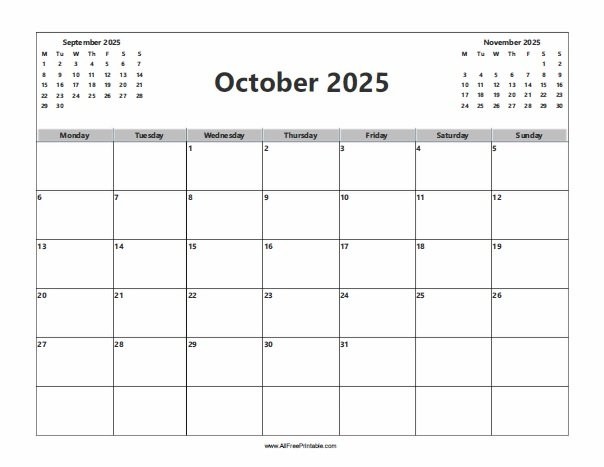 Free Printable October 2025 Calendar PDF Plan Your Month Effectively 