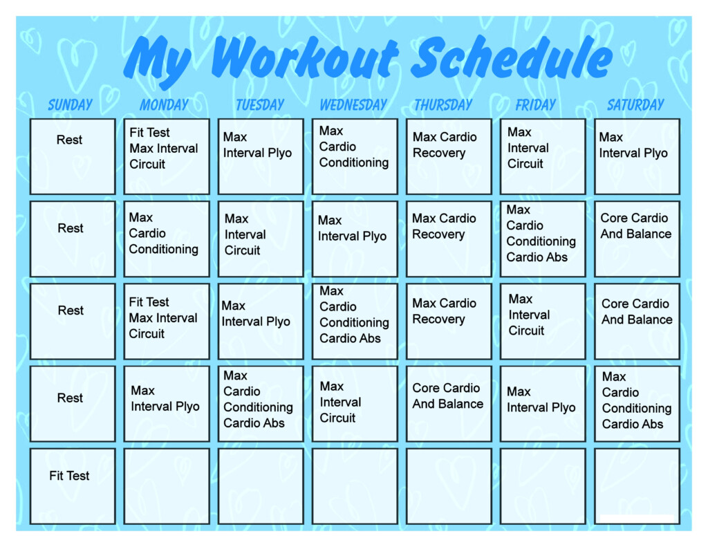Free Printable Workout Calendar 2025 David H Waldron